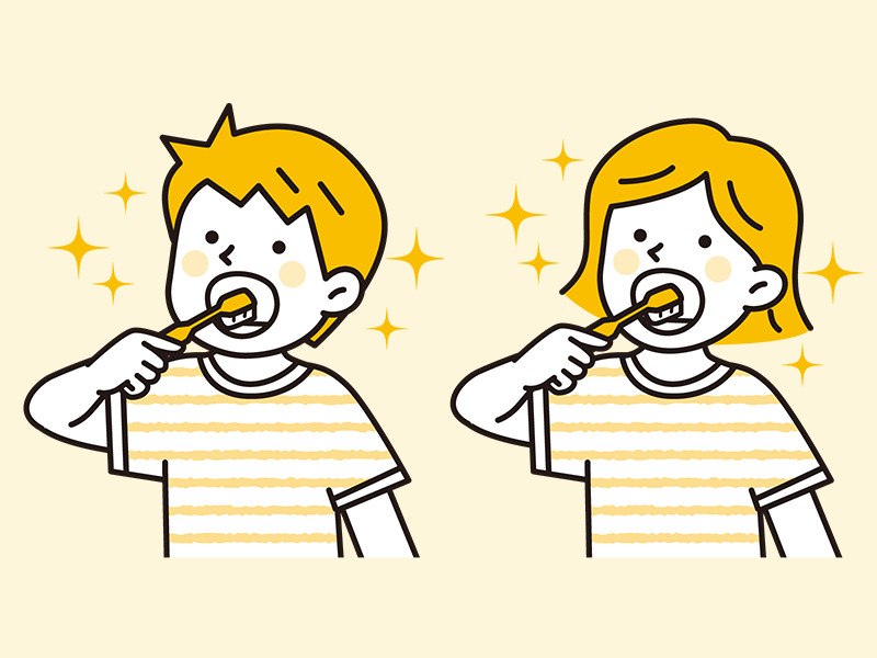 歯みがきする子どもイラスト