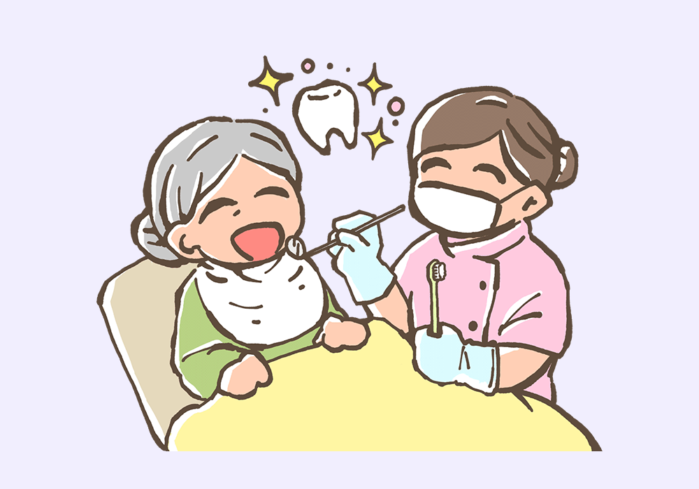 自宅で歯科治療を受ける高齢者