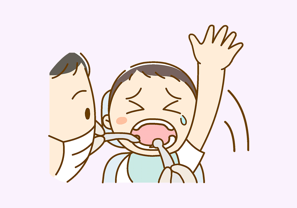 歯科治療で手をあげる